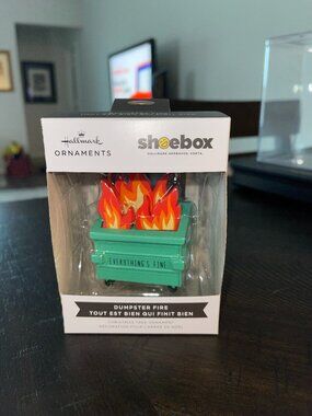 NWT Hallmark Shoebox Dumpster Fire "Everything's Fine" Ornament
